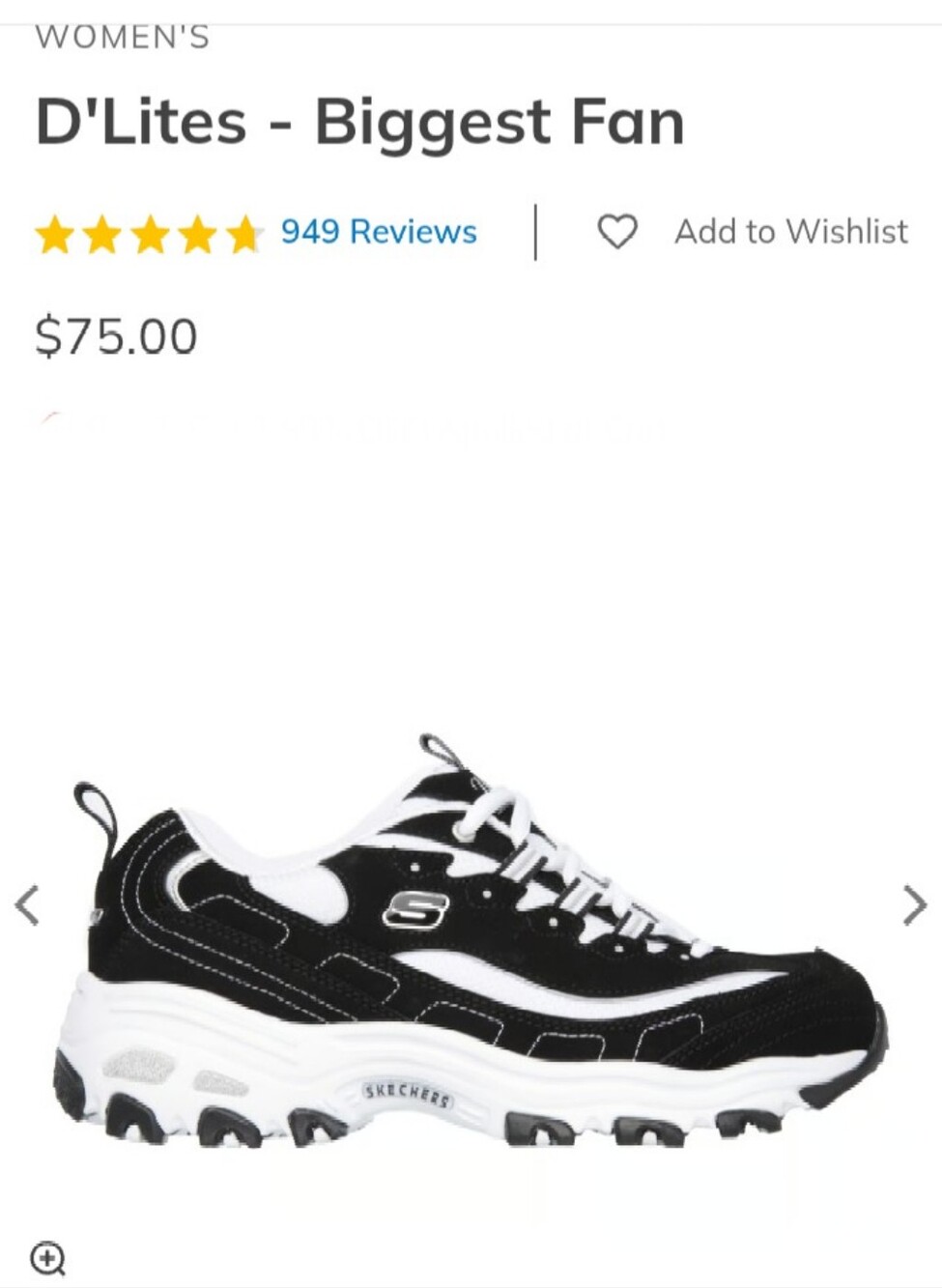 Skechers D'Lites Chunky Lace-Up Sneaker in Black & White
